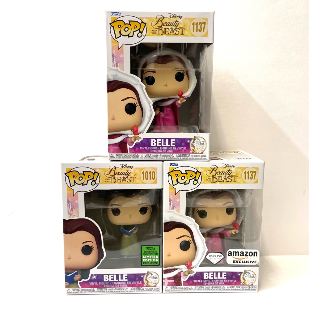 Funko Pop Disney Beauty and the Beast 30th Anniversary Belle Vinyl Figure Set